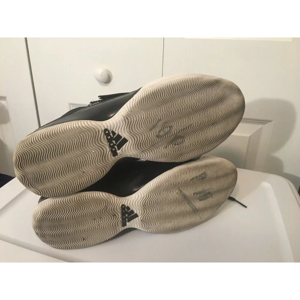 Vtg ADIDAS Black And White Hightops‎ With Flaps Sz 13 MENS Rare